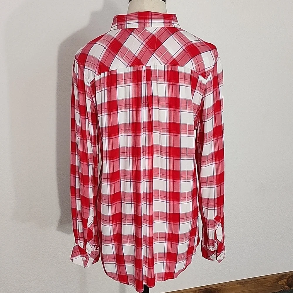 Rails Shirt Plaid Button Down Long Sleeve Red Size L - Picture 14 of 16